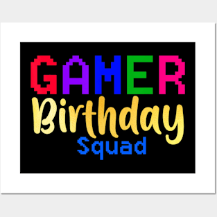 Gamer Birthday Squad Party Happy B-Day Video Game Party Gift Posters and Art